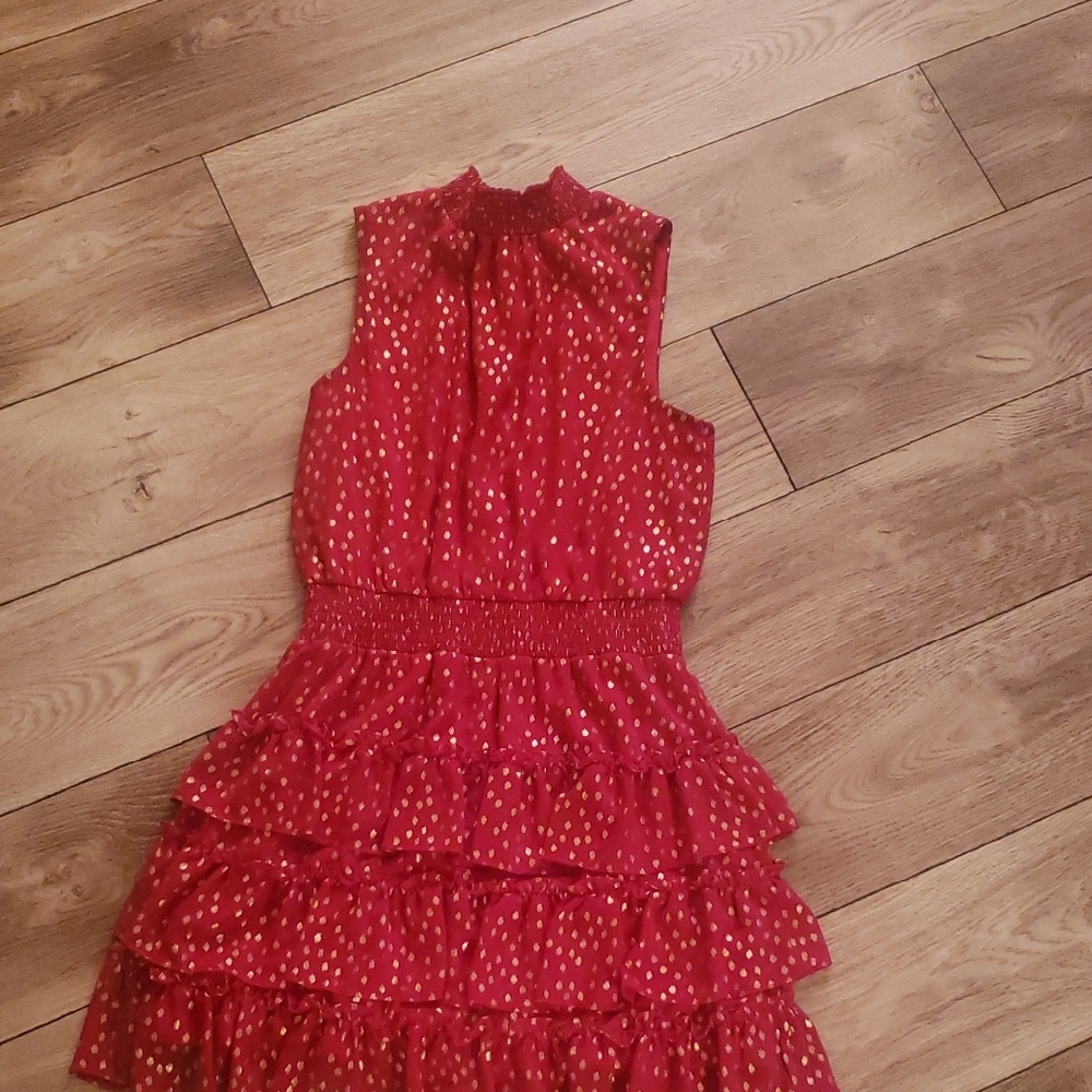 Chic Red Ruffled Mini Dress